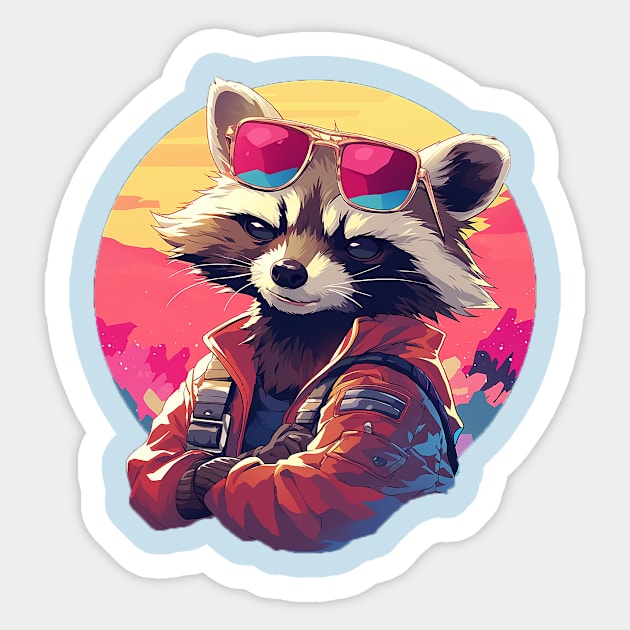 raccoon Sticker by peterdoraki